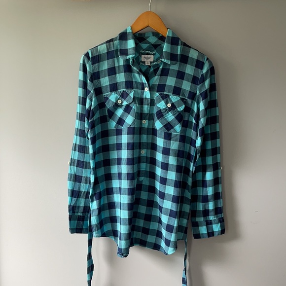 AE lightweight checkered long sleeved top s6 - Picture 6 of 6